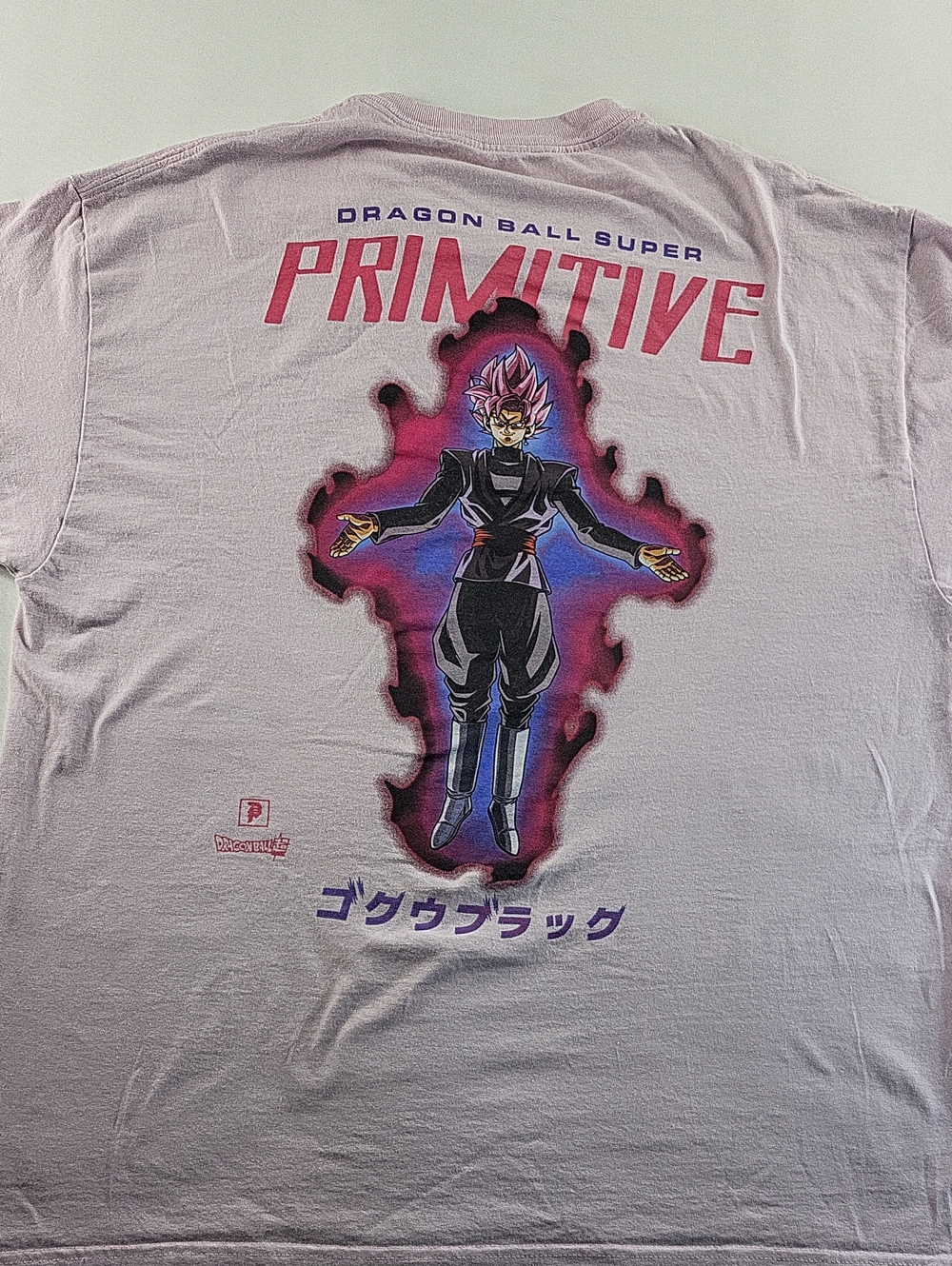 Primitive Dragon Ball Super Graphic Tee in Light Pink with Goku Black Art